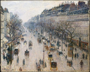  Montmartre Oil Painting - boulevard montmartre winter morning 1897 Camille Pissarro